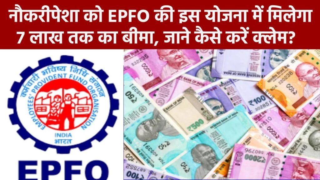 नौकरीपेशा को EPFO की इस योजना में मिलेगा 7 लाख तक का बीमा, जाने कैसे करें क्लेम?  