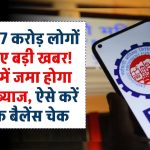 EPFO News: देश के 7 करोड़ लोगों के लिए बड़ी खबर! खाते में जमा होगा इतना ब्याज, पीएफ बैलेंस ऐसे करें चेक