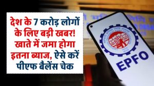 EPFO News: देश के 7 करोड़ लोगों के लिए बड़ी खबर! खाते में जमा होगा इतना ब्याज, पीएफ बैलेंस ऐसे करें चेक